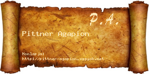 Pittner Agapion névjegykártya
